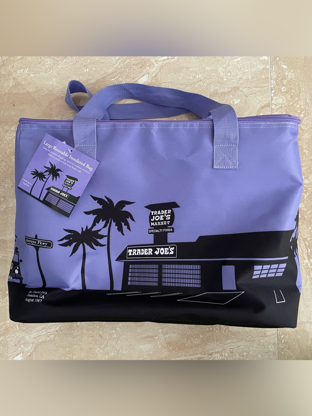 Trader Joe’s Large Reusable Insulated Tote Bag - Purple Rain
